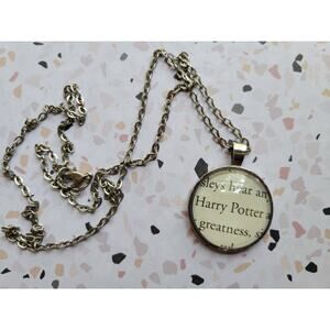 Book page pendant necklace made with Harry Potter book pages